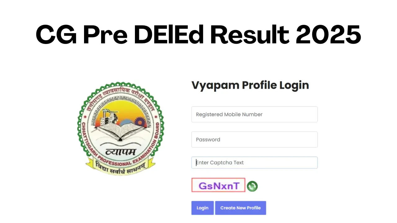 CG Pre DElEd Result 2025