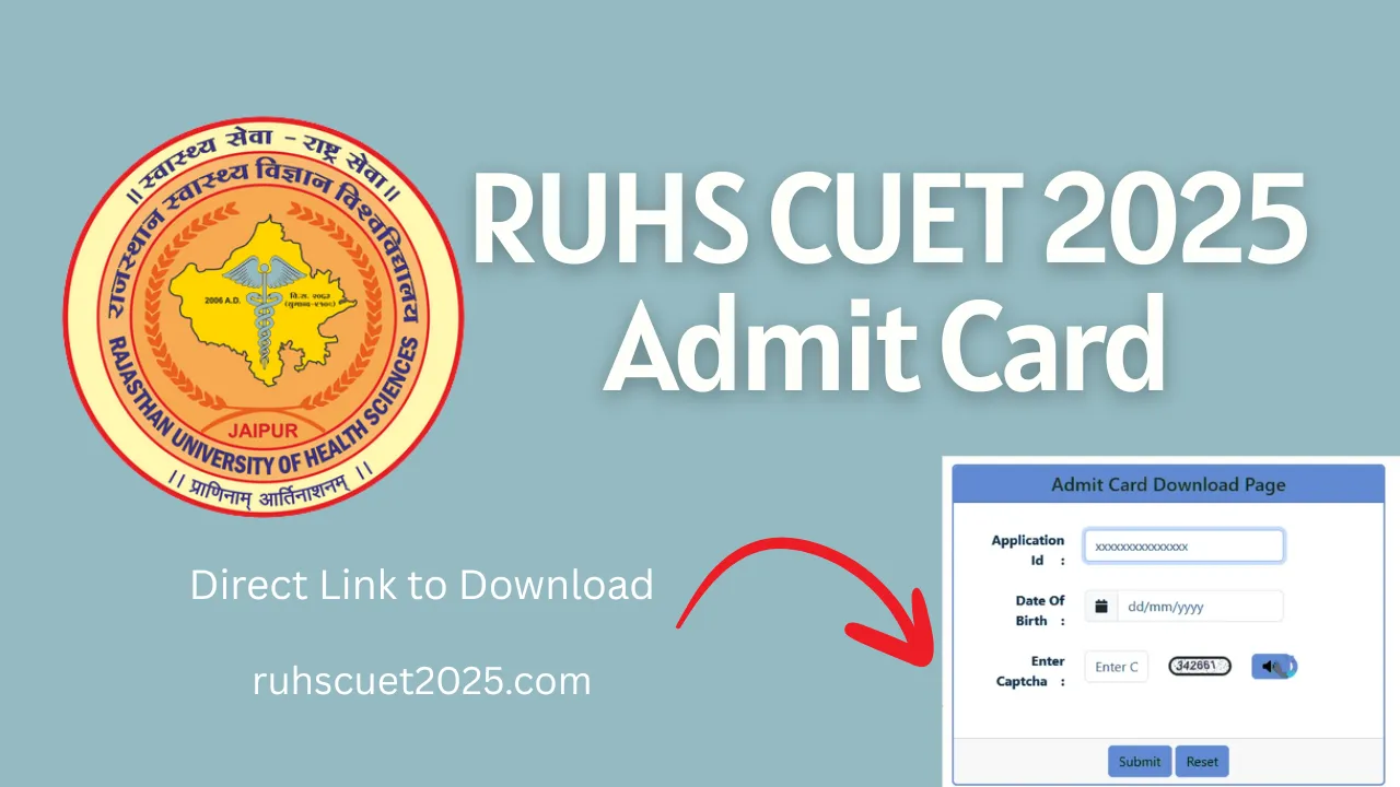 RUHS CUET 2025 Admit Card