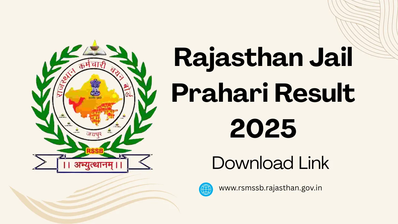Rajasthan Jail Prahari Result 2025